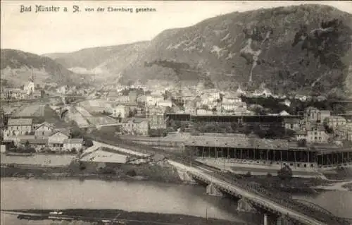 Ak Bad Münster am Stein, von der Ebernburg gesehen