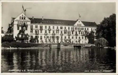 Ak Konstanz am Bodensee, Insel Hotel, Blick vom Wasser aus