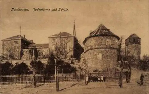 Ak Nordhausen am Harz, Judentürme, Schule