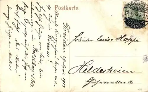 Ak Dresden, Postplatz mit Straßenbahnen und Geschäften