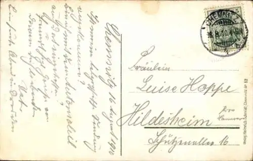 Ak Chemnitz Sachsen, Körnerplatz mit Körnerdenkmal und Markuskirche