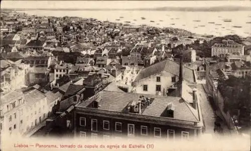 Ak Lisboa Lissabon Portugal, Panorama, tomado da cupula da egreja da Estrella