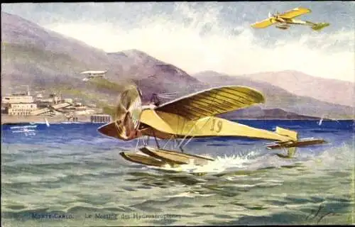 Künstler Ak Monte Carlo Monaco, The Hydroaeroplanes Meeting