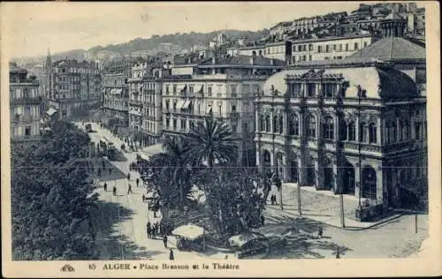 Ak Algier Algier Algerien, Place Bresson, Theater