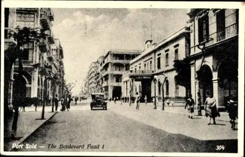 Ak Port Said Ägypten, Der Boulevard Fuad I.