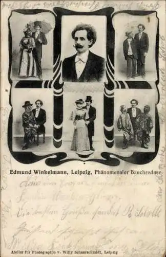 Ak Edmund Winkelmann aus Leipzig, Bauchredner