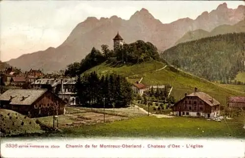 Ak Château d’Œx Oex Kanton Waadt, Kirche