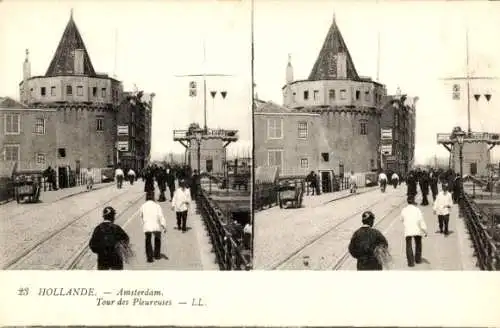 Stereo Ak Amsterdam Nordholland Niederlande, Schreierstoren