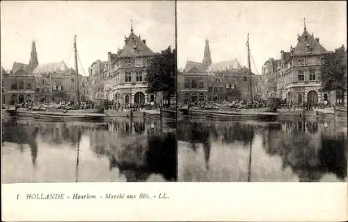 Stereo Ak Haarlem Nordholland Niederlande, Weizenmarkt