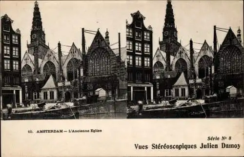 Stereo Ak Amsterdam Nordholland Niederlande, Alte Kirche