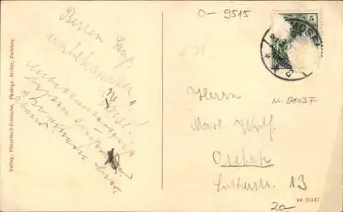 Ak Mosel Zwickau in Sachsen, Restaurant Gambrinus, Auto, Fahrräder