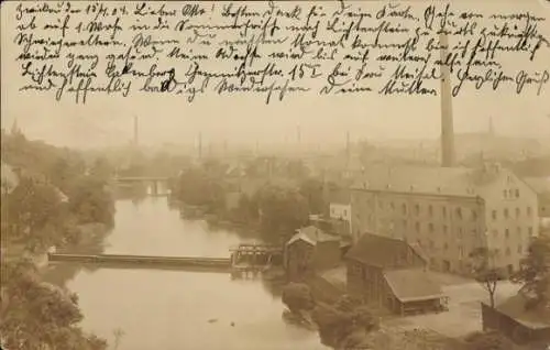 Foto Ak Mosel Zwickau in Sachsen, Teilansicht, Fabrikgebäude
