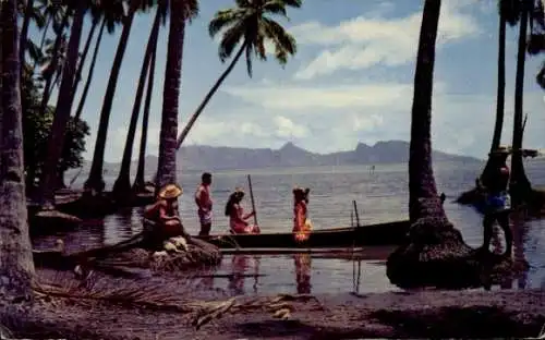 Ak Punaauia Tahiti Ozeanien, Uferpartie, Kanu