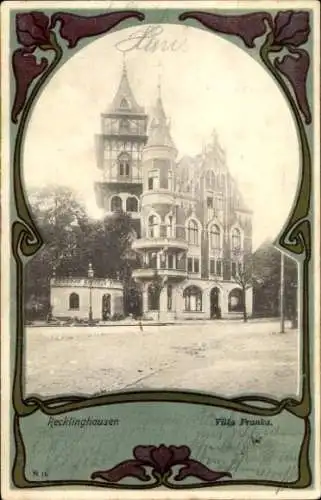 Jugendstil Passepartout Ak Recklinghausen im Ruhrgebiet, Villa Franka