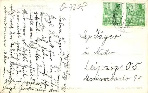 Ak Regis Breitingen Sachsen, Rathausstraße mit Rathaus