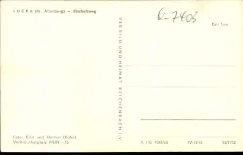 Ak Lucka im Altenburger Land, Bischofsweg, Wohnhäuser
