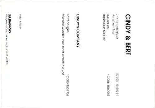 Ak Musikgruppe Cindy und Bert, Portrait, Autogramme