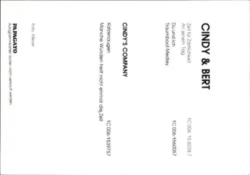 Ak Musikgruppe Cindy und Bert, Portrait, Autogramme