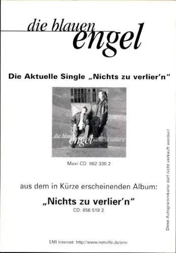 Ak Sänger die blauen engel, Portrait, Autogramme