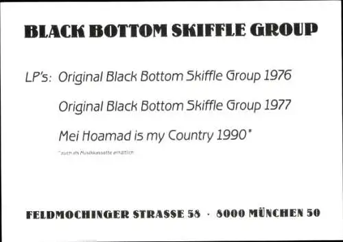 Ak Musikgruppe Black Bottom Skiffle Group, Portrait mit Musikinstrumenten, Autogramme