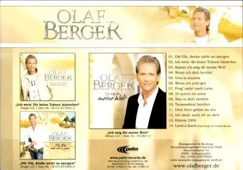 Ak Sänger Olaf Berger, Portrait, Autogramm