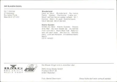 Ak Sänger Die blauen Engel, Portrait, Autogramme