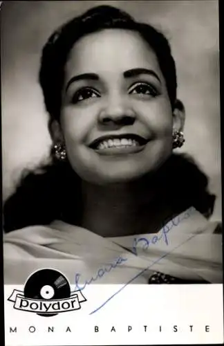 Ak Sängerin und Schauspielerin Mona Baptiste, Portrait, Polydor Schallplatten