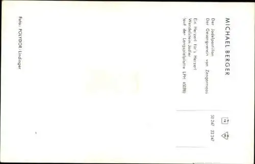 Ak Sänger Michael Berger, Portrait mit Gitarre, Autogramm