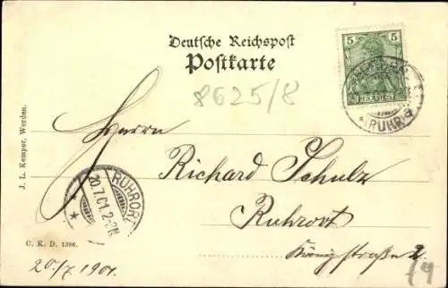 Passepartout Ak Werden Essen im Ruhrgebiet, Ruhrtal nach Kettwig