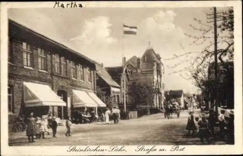 Ak Steinkirchen Lühe Altes Land, Straßenpartie, Post