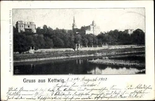 Ak Kettwig Essen im Ruhrgebiet, Teilansicht, an der Ruhr