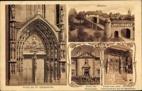 Ak Korbach in Hessen, Enser Tor, Gymnasium, Patrizierhaus, Kilianskirche