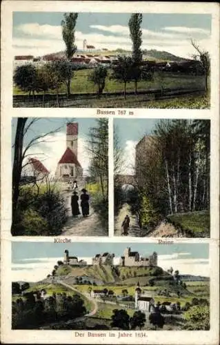 Ak Möhringen Unlingen in Baden Württemberg, Berg Bussen, Kirche, Ruine