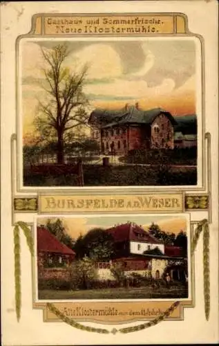 Ak Bursfelde Hann. Münden in Niedersachsen, Gasthaus Neue Klostermühle, Alte Klostermühle