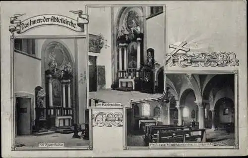 Ak Werden Essen im Ruhrgebiet, Das Innere der Abteikirche, Apostelaltar, Marienaltar, Krypta