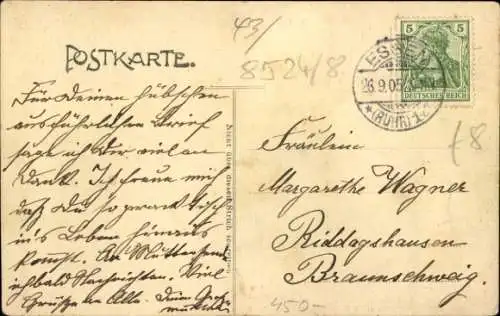 Ak Essen im Ruhrgebiet, Richard Wagner Straße, Bernewäldchen