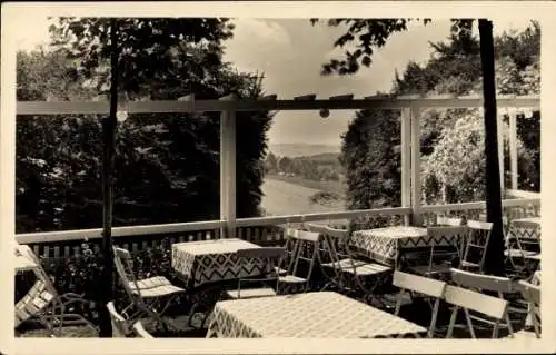 Ak Bredeney Essen im Ruhrgebiet, Gaststätte Zur Wolfsbachquelle, Terrasse