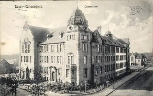 Ak Essen Rüttenscheid, Straßenpartie am Gymnasium