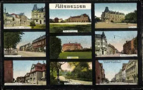 Ak Altenessen Essen im Ruhrgebiet, Rathaus, Krankenhaus, Wilhelm Hain Park, Altenessenerstraße