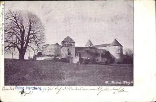 Ak Breitenbach am Herzberg, Ruine Herzberg