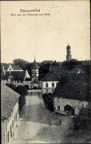 Ak Bad Schussenried in Oberschwaben, Heilanstalt und Kirche