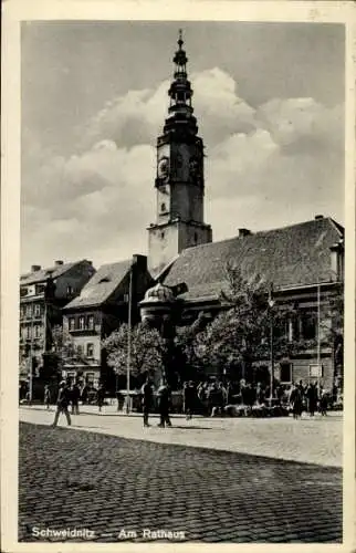 Ak Świdnica Schweidnitz Schlesien, Am Rathaus