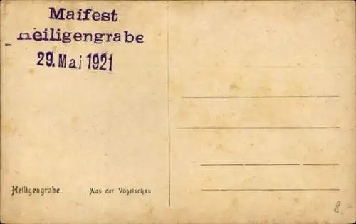 Ak Heiligengrabe in der Prignitz, Fliegeraufnahme, Maifest 1921