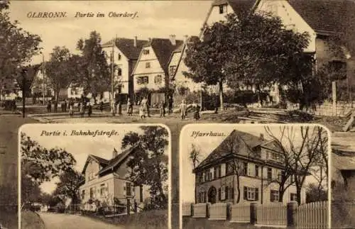 Ak Ölbronn in Württemberg, Oberdorf, Bahnhofstraße, Pfarrhaus