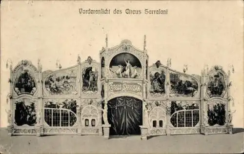 Ak Zirkus Sarrasani Dresden, Vorderansicht, Modell