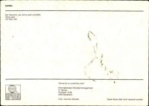 Ak Sänger Daniel, Portrait, Autogramm