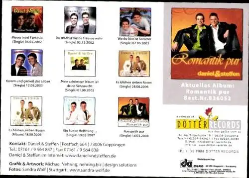 Ak Sänger Daniel & Steffen, Portrait, Autogramm