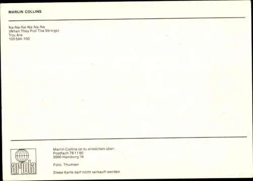 Ak Sängerin Marlin Collins, Portrait, Autogramm