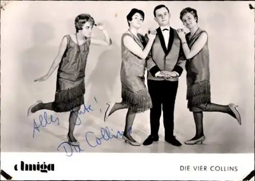Ak Musikgruppe Die Vier Collins, Portrait, Autogramm