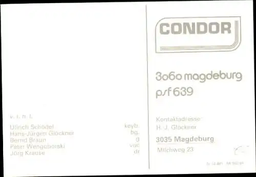 Ak Musikgruppe Condor, Portrait, Autogramm